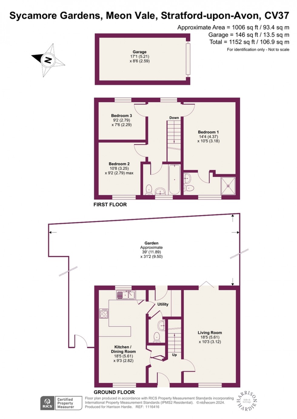Floorplan for Sycamore Gardens, Meon Vale